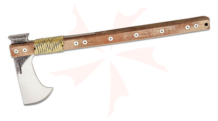 Condor Tool & Knife CTK1826-15HC Tactical P.A.S.S. Hawk Axe 6.11 inch 1075 Carbon Steel Head, Natural Micarta Handle, Welted Leather Sheath