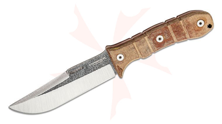 Condor Tool & Knife CTK1827-10.5-4C Tactical P.A.S.S. Chute Knife 5.45 inch 440C Clip Point Blade, Natural Micarta Handle, Welted Leather Sheath
