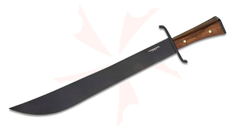 Condor Tool & Knife CTK1822-16HC German Aviator Machete 15.92 inch 1075 Carbon Steel Blade, Walnut Handle, Canvas Sheath