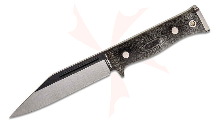 Condor Tool & Knife CTK1823-5.5HC Sigrun Fixed Blade Knife 5.63 inch 1075 Carbon Steel Seax, Micarta Handles, Kydex Sheath