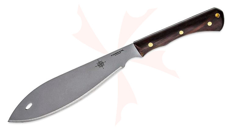 Condor Tool & Knife CTK2012-11.75HC Polar North Machete 11.76 inch 1075 Carbon Steel Blade, Walnut Handles, Welted Leather Sheath