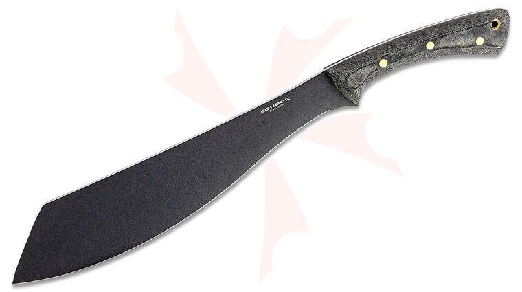 Condor Tool & Knife CTK253-12.5HC Warlock Machete 12-1/2 inch Carbon Steel Blade, Micarta Handles, Leather Sheath