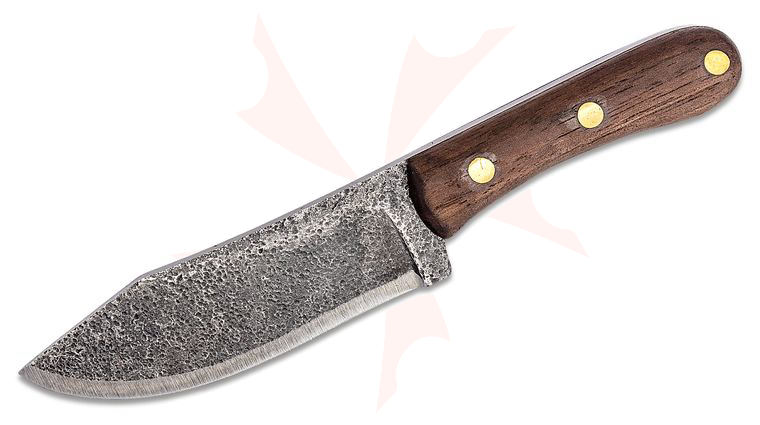 Condor Tool & Knife CTK2816-4.9HC Mini Hudson Bay Knife 4.9 inch 1075 Carbon Steel Blade, Walnut Handles, Welted Leather Sheath