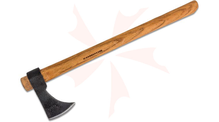 Condor Tool & Knife CTK3904-0.8HC Indian Throwing Tomahawk 5.75 inch Carbon Steel Head, American Hickory Handle, Leather Sheath