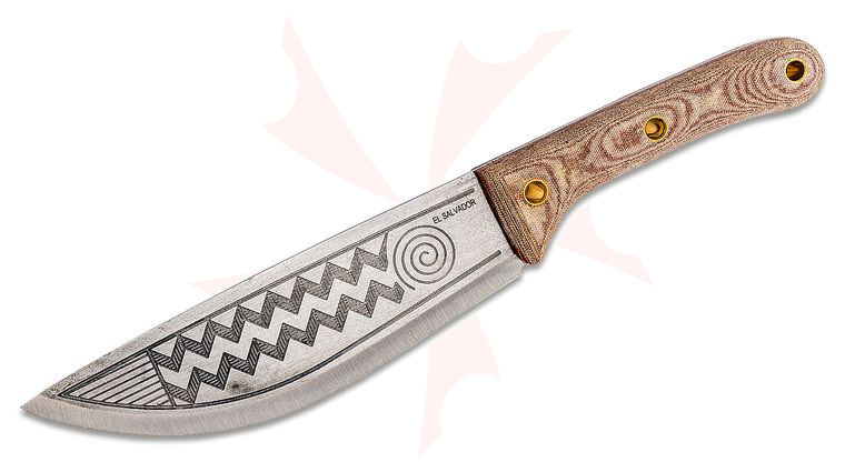 Condor Tool & Knife CTK3906-8.4 Primitive Sequoia Knife (Nomad) 8.375 inch Carbon Steel Blade, Micarta Handles, Leather Sheath
