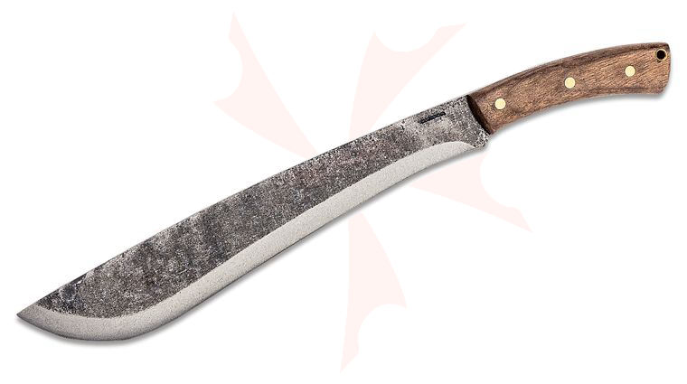 Condor Tool & Knife CTK3915-13.3 Jungolo Machete 13.375 inch Carbon Steel Blade, Walnut Handles, Leather Sheath