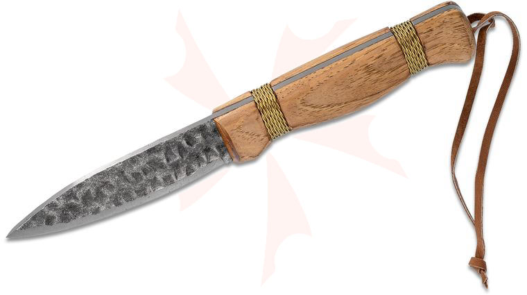 Condor Tool & Knife CTK3935-4.3HC Cavelore Fixed Blade Knife 4.31 inch 1095 Carbon Steel, Burnt Hickory Handle, Welted Leather Sheath
