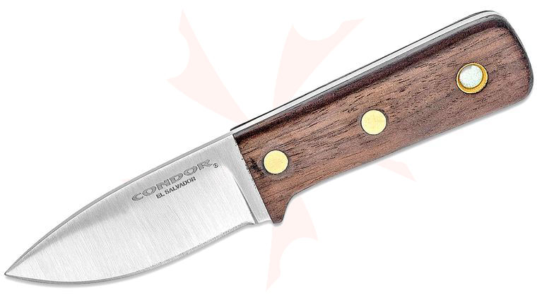 Condor Tool & Knife CTK3936-2.57HC Compact Kephart Fixed Blade Knife 2.57 inch 1095 Carbon Steel, Walnut Wood Handle, Welted Leather Sheath