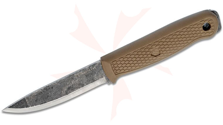 Condor Tool & Knife CTK3944-4.1 Terrasaur Fixed Blade Knife 4.15 inch 1095 Carbon Steel, Desert Tan Polypropylene Handle and Sheath