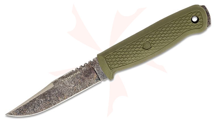 Condor Tool & Knife CTK3949-4.2HC Bushglider Fixed Blade Knife 4.2 inch 1095 Carbon Steel Blade, Army Green Polypropylene Handle and Sheath