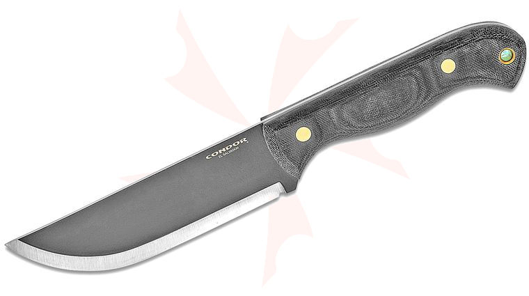 Condor Tool & Knife CTK3940-5.28HC SBK Straight Back Fixed Blade Knife 5.28 inch 1075 Carbon Steel, Micarta Handles, Kydex Sheath