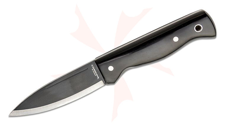 Condor Tool & Knife CTK3959-4.3HC Darklore Fixed Blade Knife 4.3 inch 1095 Black Cerakote Scandi Ground Blade, Black Paper Micarta Handles, Kydex Sheath
