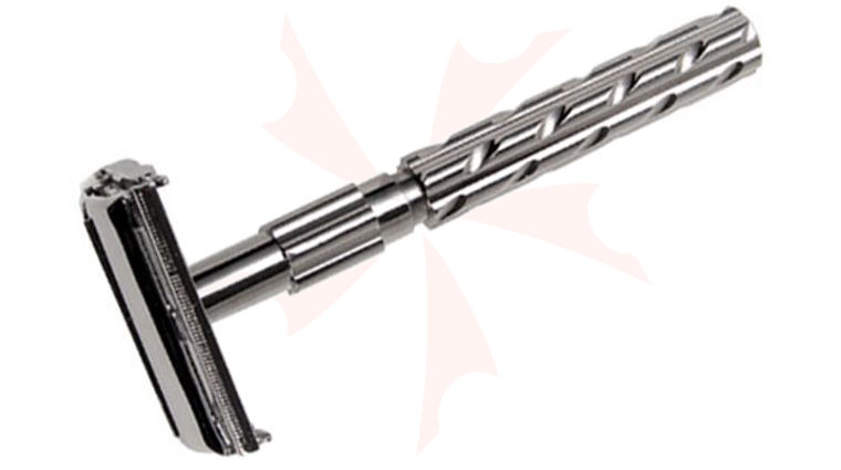 Parker Brass Metal, Gun Metal Finish Butterfly Safety Razor 4-1/8 inch Overall