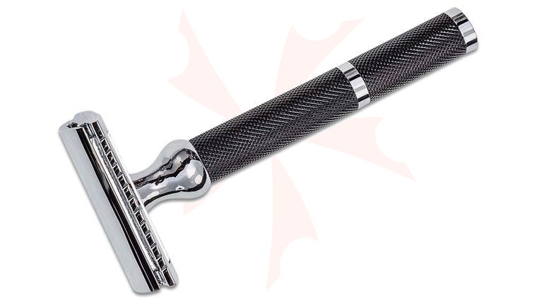 Parker Double Edge Three Piece Safety Razor, 3 inch Long, Black Handle