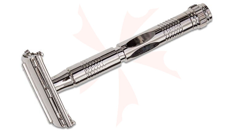 Parker Brass Metal, Nickel Plated Butterfly Safety Razor 4-1/4 inch Overall