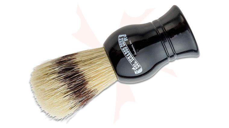 Colonel Conk #6 Deluxe Boar Bristle Shave Brush, Black Molded Resin Handle