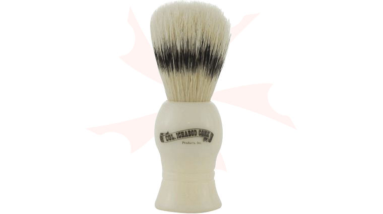 Colonel Conk #9 Deluxe Boar Bristle Shave Brush, Cream Molded Resin Handle