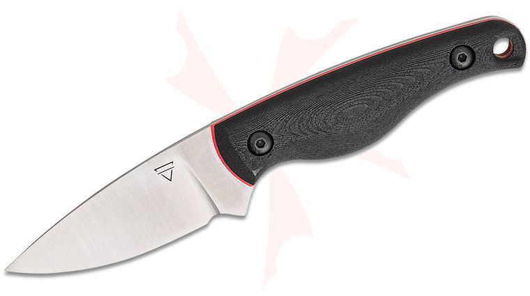 Creely Blades Mako Fixed Blade Knife 2.91 inch Bohler N360 (LC200N) Drop Point Blade, Black Carbon Fiber Composite Handles with Red Liners, Kydex Sheath