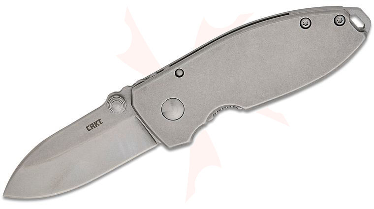 Columbia River CRKT 2490 Lucas Burnley Squid Folding  2.14 inch Stonewashed Plain Blade, Stainless Steel Handles