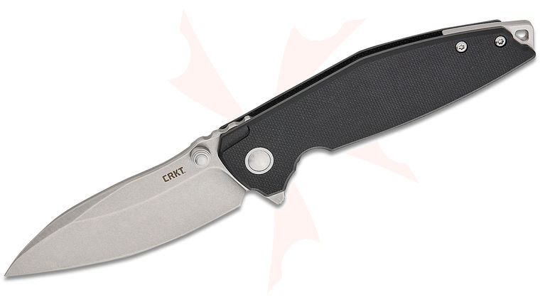 Columbia River CRKT 2540 Lucas Burnley Ibis Liner Lock Flipper Knife 3.09 inch D2 Stonewashed Drop Point Blade, Black G10 Handles