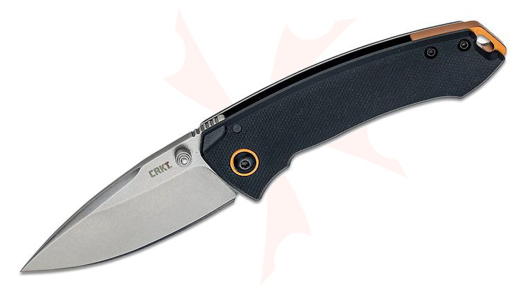 Columbia River CRKT 2522 Lucas Burnley Tuna Compact Folding Knife 2.73 inch Stonewashed Drop Point Blade, Black G10 and Stainless Steel Handles