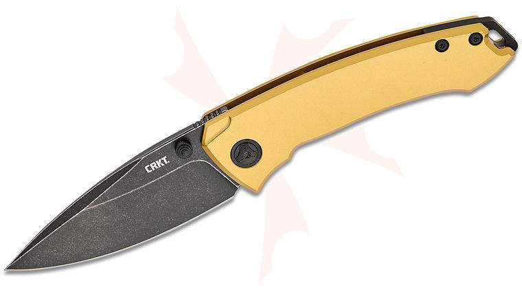 Columbia River CRKT 2524 Lucas Burnley Tuna Compact Folding Knife 2.76 inch S35VN Black Stonewashed Drop Point Blade, Topaz Titanium Handles