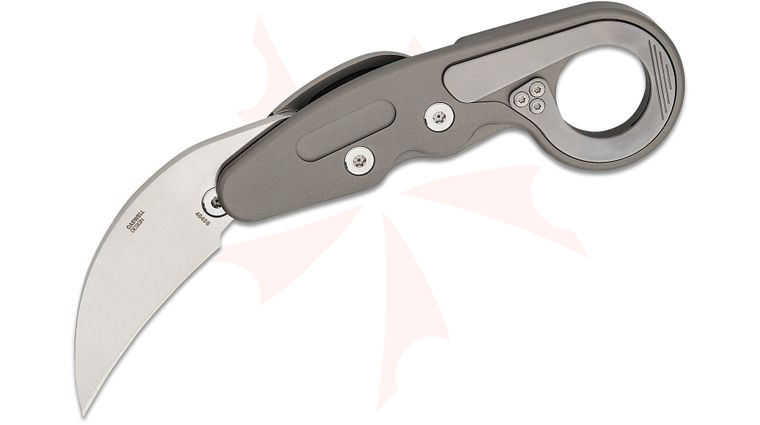Columbia River CRKT 4040G Kinematic Provoke Gunmetal Folding Karambit 2.41 inch D2 Satin Plain Blade, Gunmetal Aluminum Handles