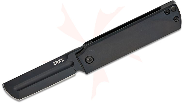 Columbia River CRKT 5915K Darriel Caston MinimalX Frame Lock Flipper Knife 2.19 inch Sandvik 12C27 Black Modified Tanto Blade, Black Steel Handles