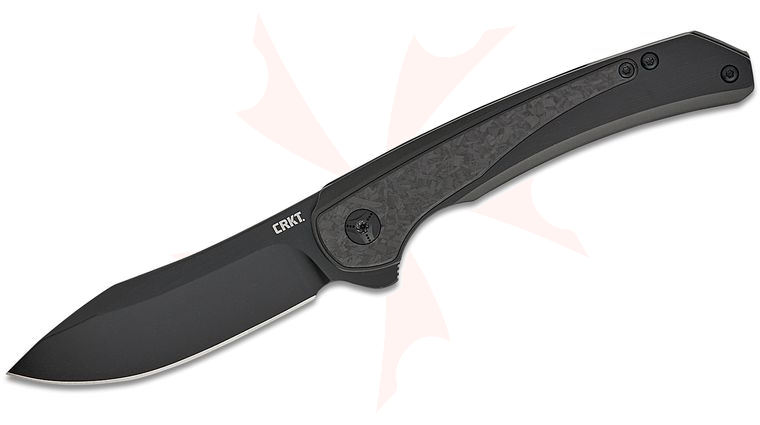 Columbia River CRKT 6070CF Pedro Buzetti Padawan Frame Lock Flipper Knife 3.01 inch 14C28N Brushed Satin Drop Point Blade, Black Stainless Steel Handles with Carbon Fiber Overlays