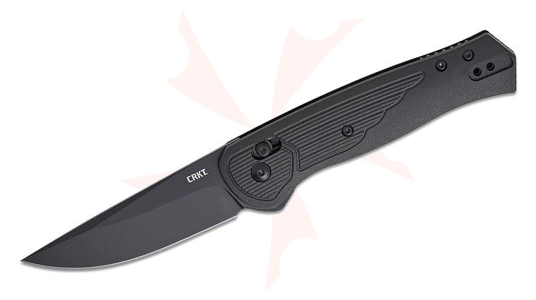 Columbia River CRKT 7170K Richard Rogers Sero Crossbar Lock Flipper Knife 3.02 inch S35VN Black TiNi Drop Point Blade, Black GRN Handles, Reversible Clip