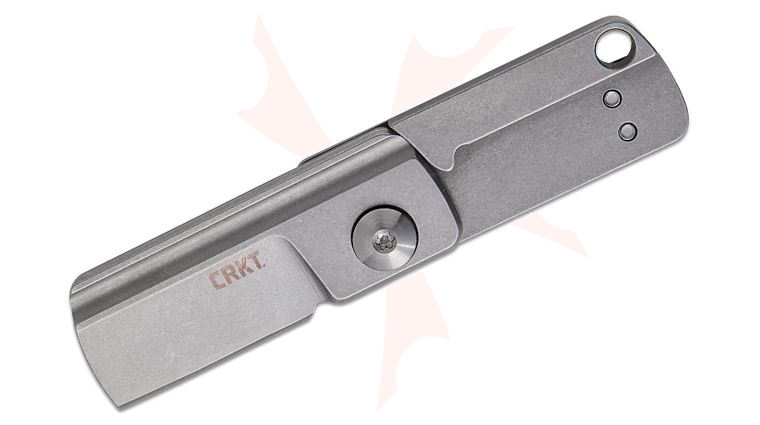 Columbia River CRKT 7118 Richard Rogers Box Key Slipjoint Folding Knife 1.24 inch 12C27 Stonewashed Sheepsfoot Blade, Stonewashed Steel Handles