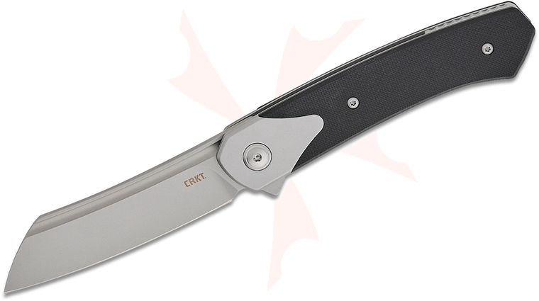 Columbia River CRKT 7135 Richard Rogers Viento Flipper Knife 3.23 inch D2 Bead Blasted Modified Sheepsfoot Blade, Black G10 Handles with Steel Bolsters