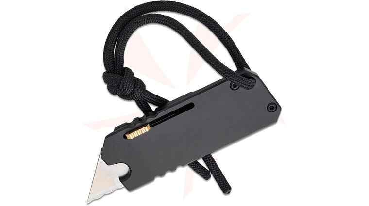 Columbia River CRKT 9917 Joe Wu C.U.T. (Compact Utility Tool) Slide Lock Razor Utility Knife 0.62 inch SK-5 Satin Serrated Razor Blade, Black Titanium Handles