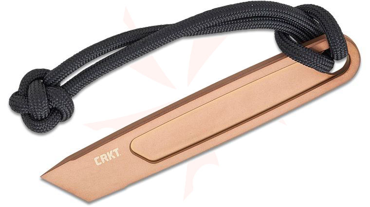 Columbia River CRKT 9920 Richard Rogers HangPry Fixed Pry Bar, 3.6 inch Overall, Bronze Finish, Black Cord Lanyard
