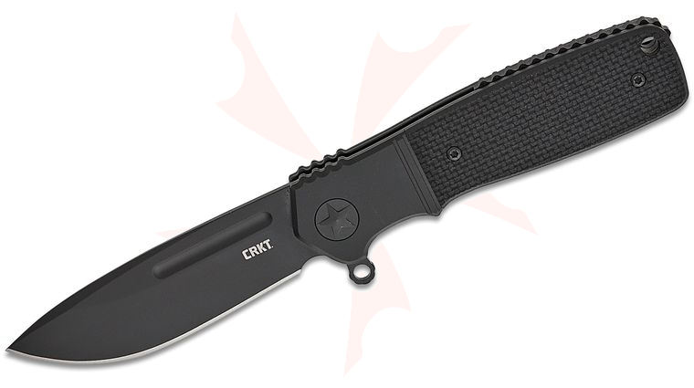 Columbia River CRKT K245KKP Ken Onion Homefront Compact Liner Lock Flipper Knife 2.89 inch S35VN Black DLC Drop Point Blade, Black G10 Handles with Black Aluminum Bolsters