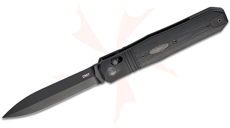 Columbia River CRKT K560KKP Ken Onion Redemption Crossbar Lock Folding Knife 4.06 inch CPM-MagnaCut Black PVD Spear Point Blade, Black G10 Handles with Black Steel Bolsters