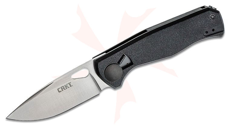 Columbia River CRKT 2817 Jesper Voxnaes HVAS Folding Knife 3.339 inch Satin Plain Blade, Black GFN Handles - Field Strip Technology