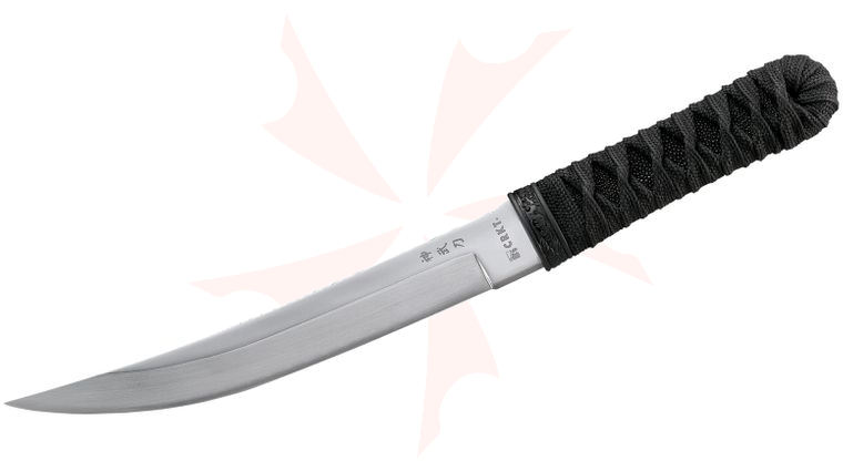 Columbia River CRKT 2915 Williams Shinbu Fixed 9.25 inch High Satin Finished Tanto Blade, Cord Wrapped Handle