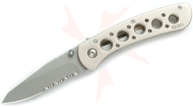 Columbia River CRKT 6612N 14K Summit Mt. Rainer Folding Knife 2.875 inch Bead Blast Combo Blade, Zinc Alloy Handles