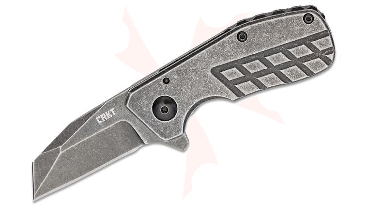 Columbia River CRKT 4021 Jon Graham Razelcliffe Flipper Knife 2.09 inch Black Stonewashed Wharncliffe Chisel Blade and Stainless Steel Handles