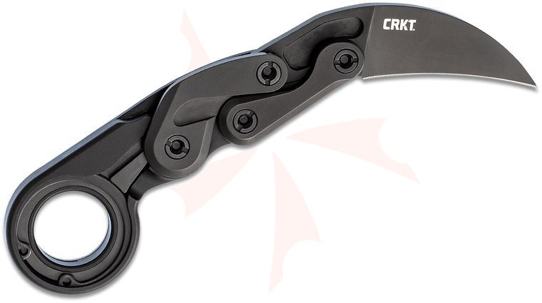 Columbia River CRKT 4040 Kinematic Provoke Folding Karambit 2.41 inch D2 Black Plain Blade, Black Aluminum Handles