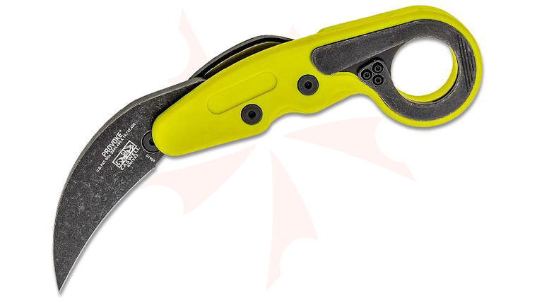 Columbia River CRKT 4041G Kinematic Provoke Zap Folding Karambit 2.47 inch 1.4116 Black Stonewashed Plain Blade, Green Grivory Handles