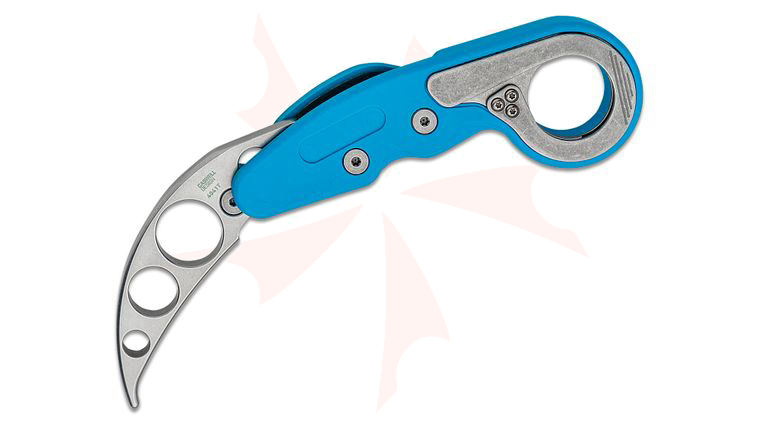 Columbia River CRKT 4041T Kinematic Provoke Folding Karambit Trainer 2.47 inch 420J2 Unsharpened Blade, Blue Grivory Handles