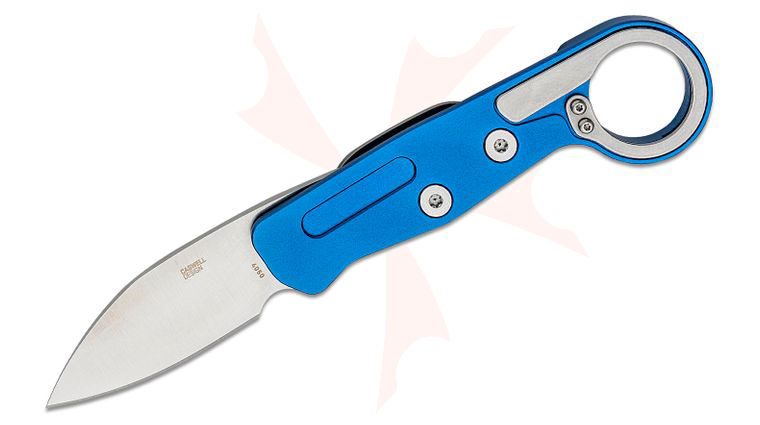 Columbia River CRKT 4050 Kinematic Provoke EDC Folding Karambit 2.56 inch D2 Satin Drop Point Blade, Blue Aluminum Handles
