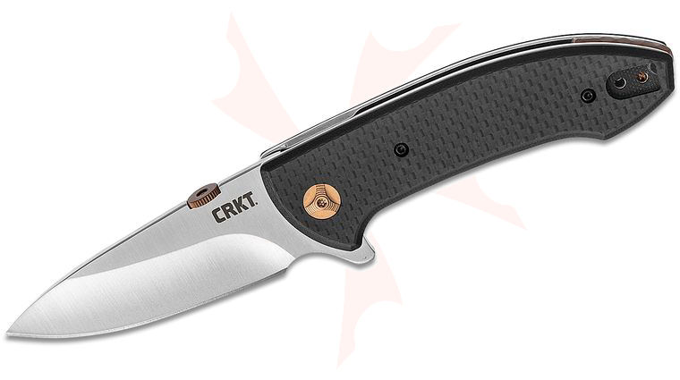 Columbia River CRKT 4620 Eric Ochs Avant Flipper Knife 3.175 inch Satin Drop Point Blade, Carbon Fiber Handles