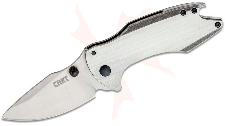 Columbia River CRKT 5360 Eric Ochs Largo Assisted Folding Knife 2.542 inch Satin Plain Blade, Stainless Steel Handles, Bottle Opener
