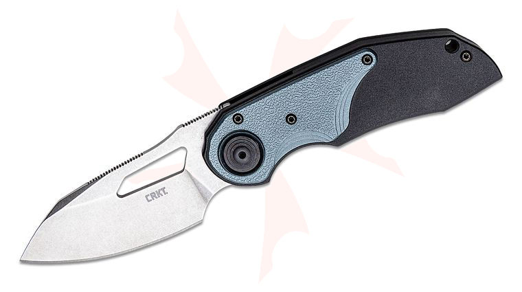 Columbia River CRKT 5410 Flavio Ikoma Attaboy Assisted Flipper Knife 2.73 inch D2 Stonewashed Sheepsfoot Blade, Black GRN Handles with Gray Inlay - Deadbolt Lock