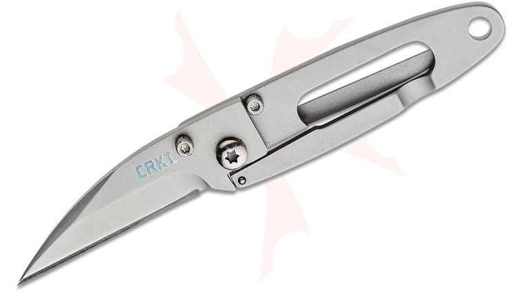 Columbia River CRKT 5520 P.E.C.K. Frame Lock Folding Knife 1.75 inch Bead Blast Wharncliffe Blade, Stainless Steel Handles