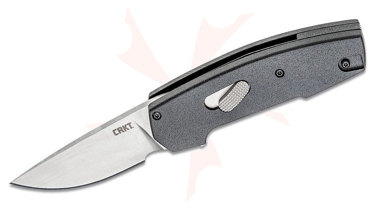 Columbia River CRKT 6321 Jesper Voxnaes Cottidae Flipper Knife 2.61 inch D2 Satin Plain Blade, Black Aluminum Handles - Field Strip Gen II Technology