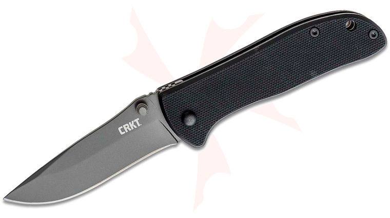 Columbia River CRKT 6450K Drifter Folding Knife 2.875 inch Plain Blade, Black G10 Handles
